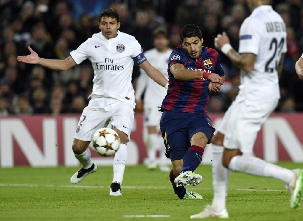 Luis Suarez and Thiago Silva