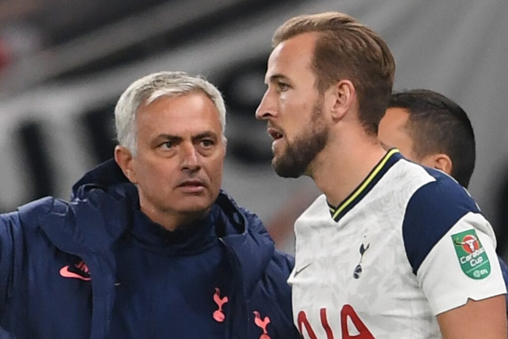 Jose Mourinho and Harry Kane