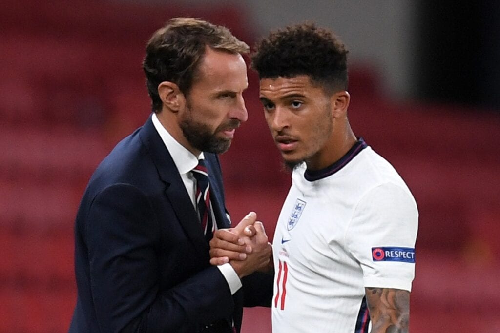 Gareth Southgate and Jadon Sancho