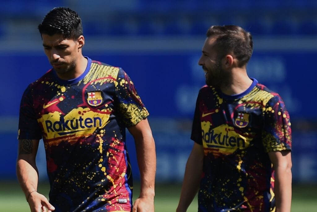 Luis Suarez and Jordi Alba