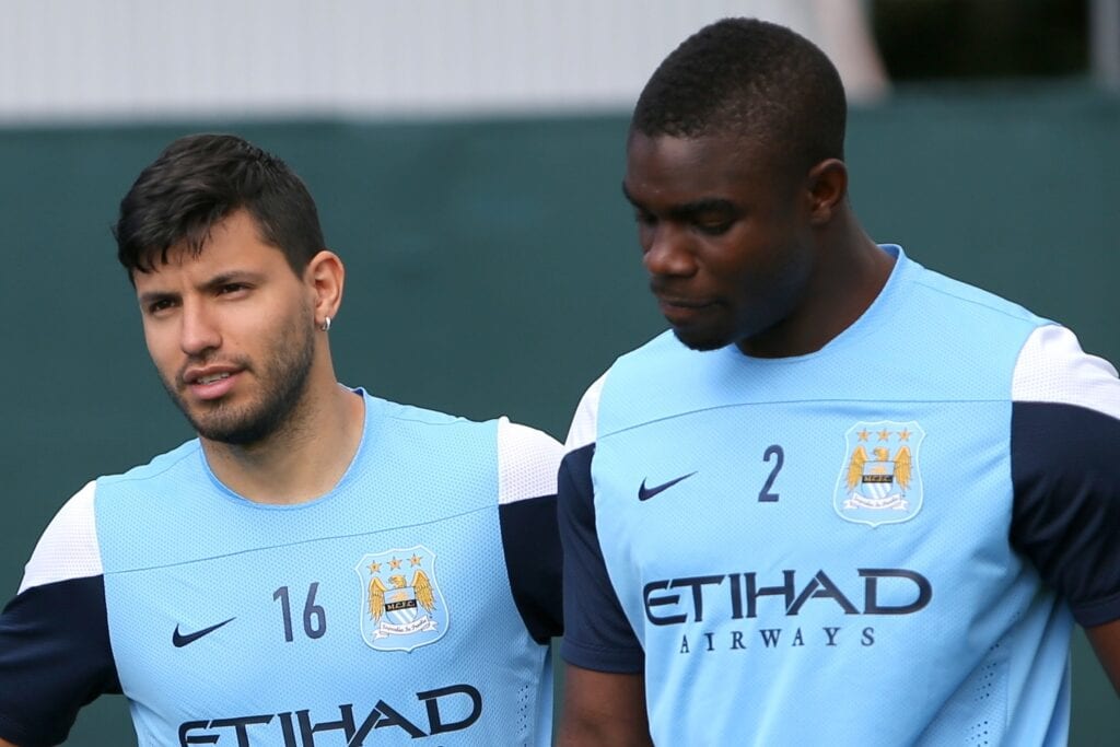 Sergio Aguero and Micah Richards