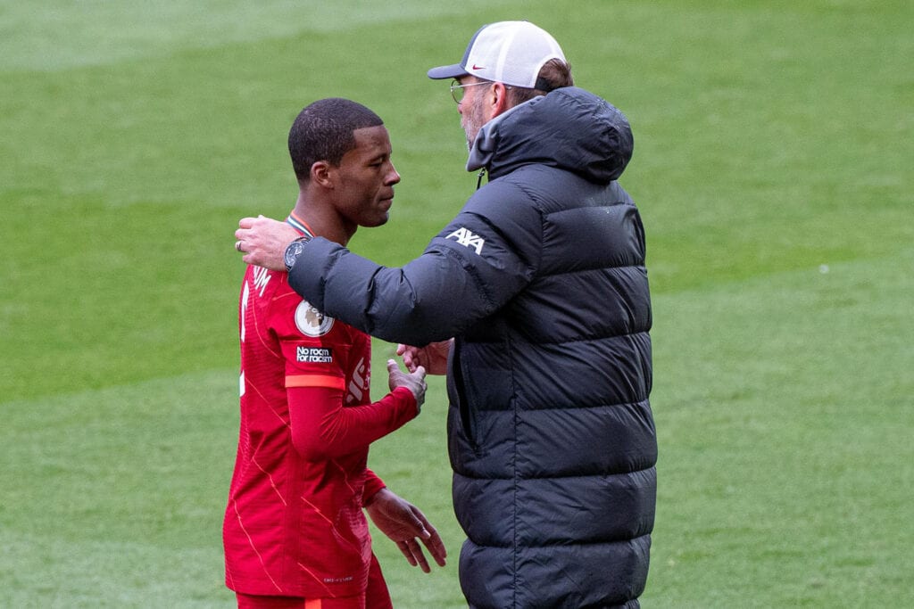 Georginio Wijnaldum and Jurgen Klopp