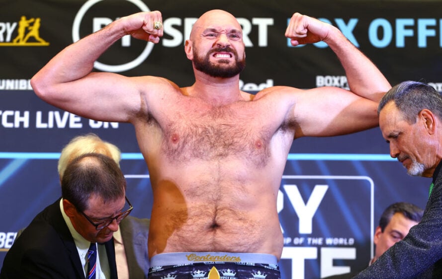 Tyson Fury weighing in