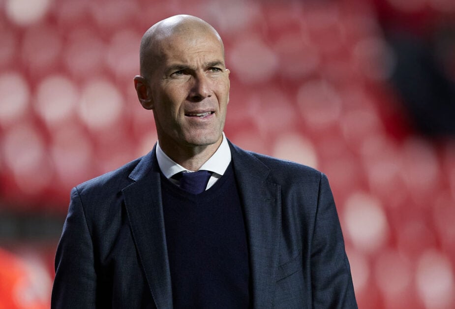 Zinedine Zidane watching Real Madrid vs Granada CF