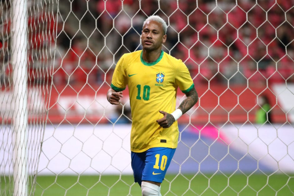 Neymar playing for Brazil