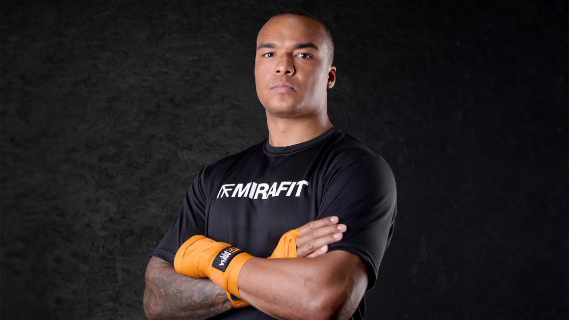 Fabio Wardley in a Mirafit t-shirt