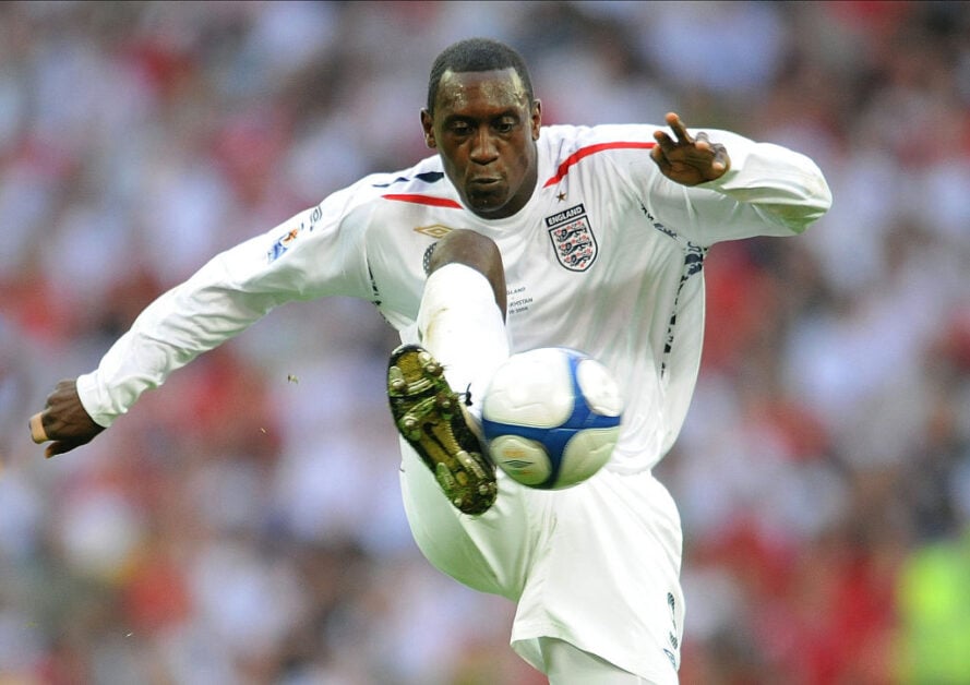 Emile Heskey playing for England against Kazakhstan
