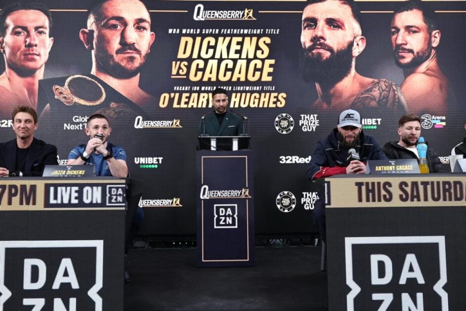 Jazza Dickens and Anthony Cacace at the press conference to promote their fight