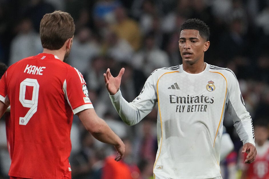 Harry Kane and Jude Bellingham about to shake hands