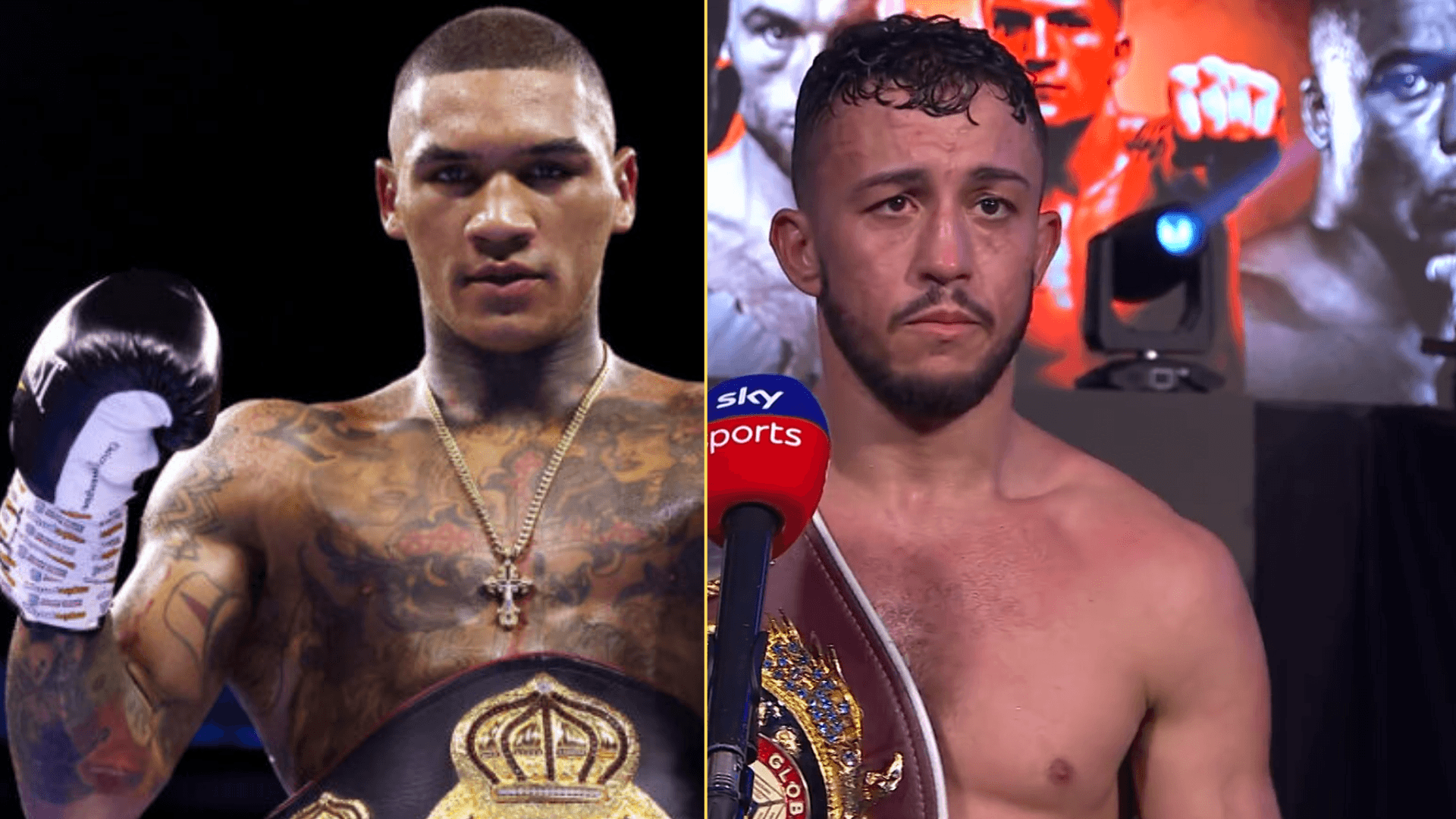 Split image of Conor Benn and Michael McKinson celebrating wins