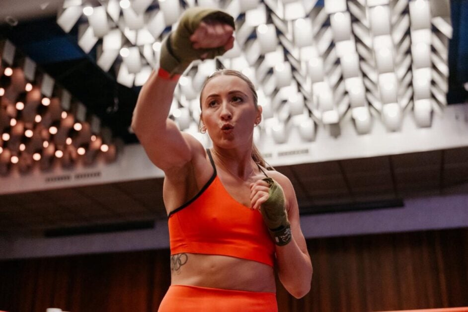 Jade Jones at the Tommy Fury vs Eddie Hall private workout