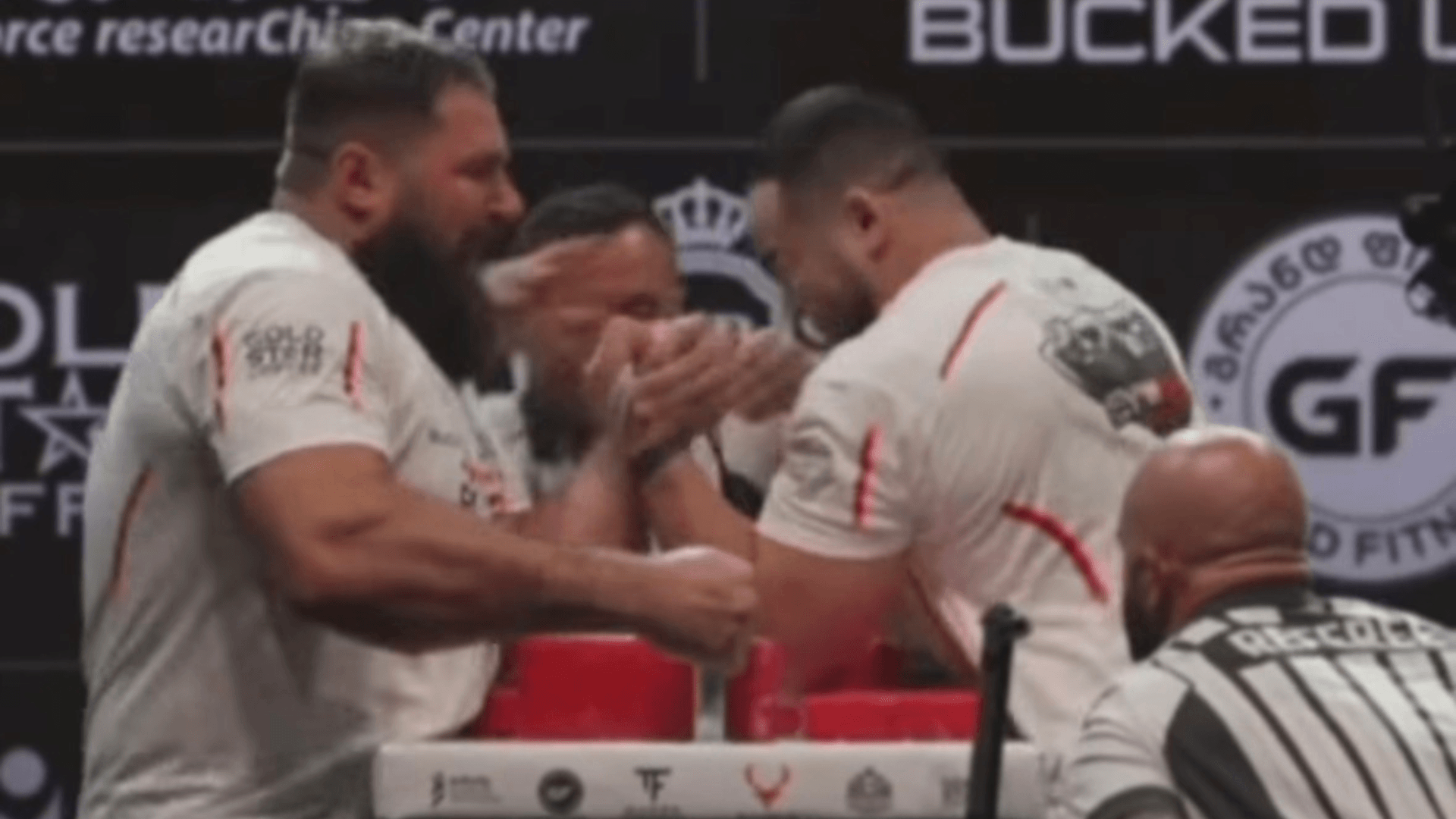 Vitaly Laletin facing Alizhan Muratov at East vs West Armwrestling 25
