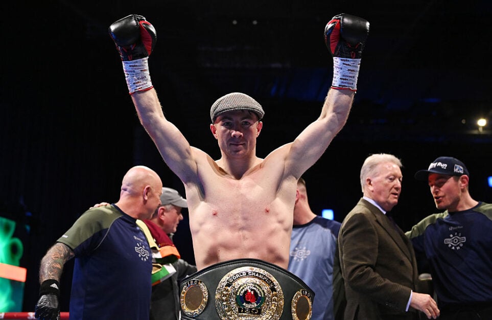 Pierce O'Leary celebrates defeating Maxi Hughes