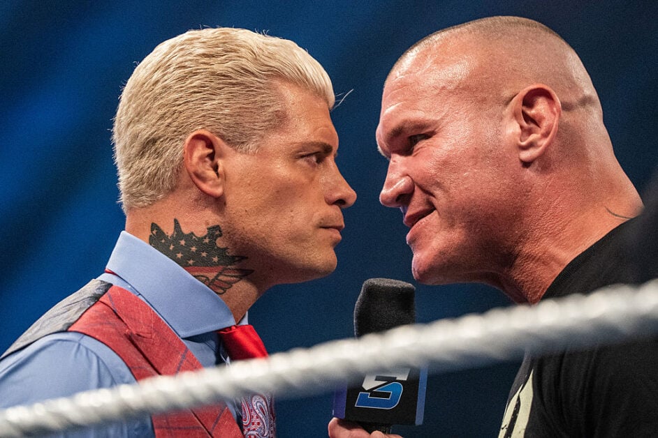 Cody Rhodes facing off with Randy Orton