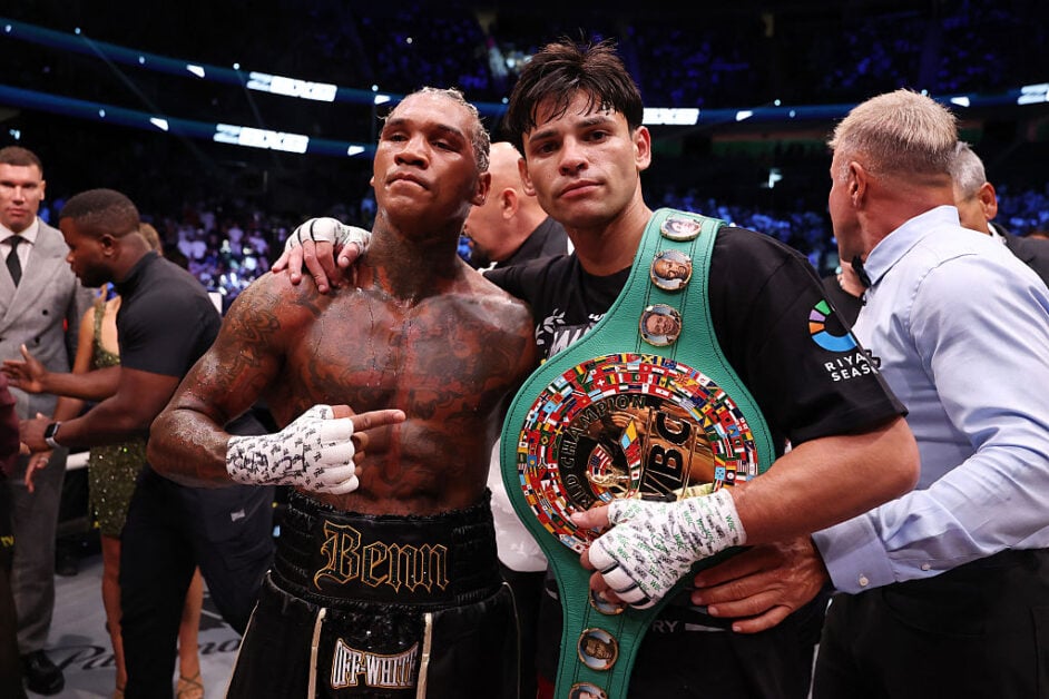 Conor Benn pictured with Ryan Garcia after their fight